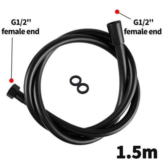 Black PVC Shower Hose 1500mm
